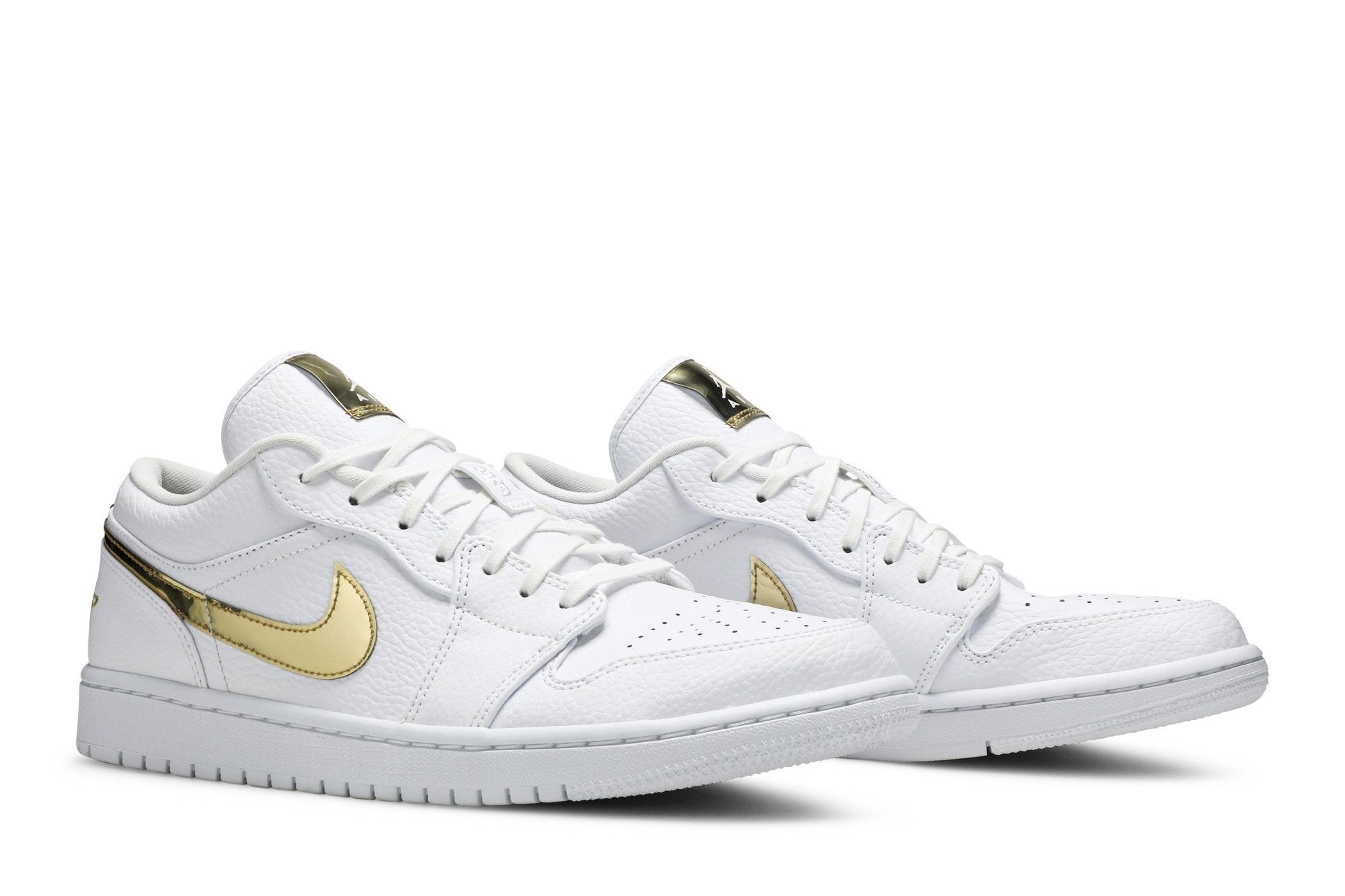 Air Jordan 1 Low Women’s White Metallic Gold Sneakers – CZ4776-100 - Image 8