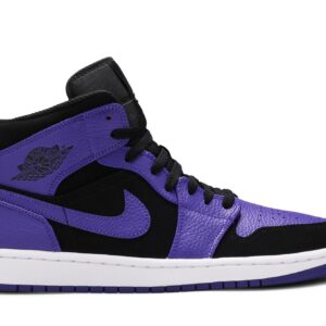 Air Jordan 1 Mid Black Dark Concord Leather Sneakers – 554724-051