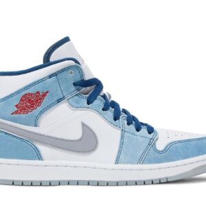 Air Jordan 1 Mid French Blue Fire Red Sneakers – DN3706-401