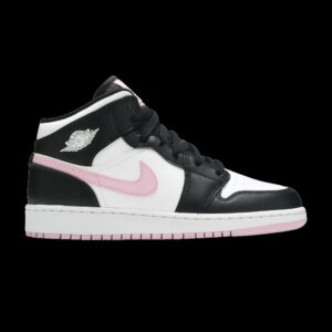 Air Jordan 1 Mid GS White Black Light Arctic Pink (555112-103)