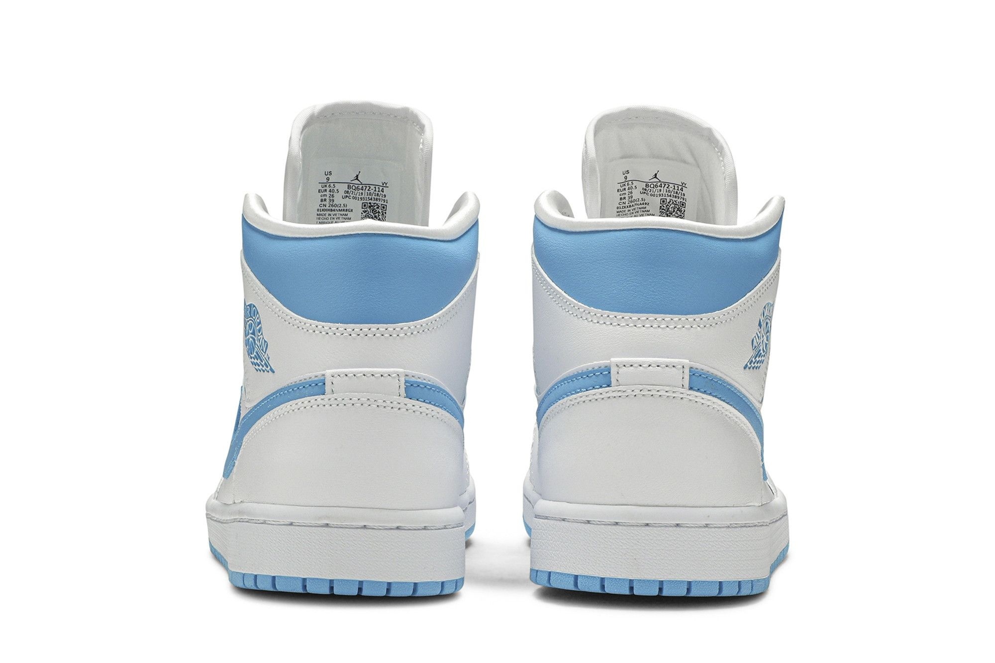Air Jordan 1 Mid UNC Women’s Shoe – BQ6472-114 – White/Dark Powder Blue - Image 6