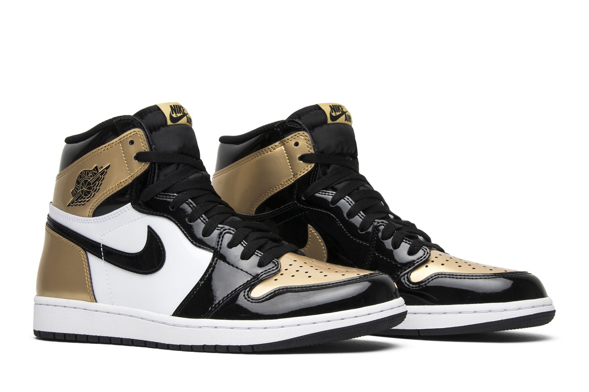 Air Jordan 1 Retro High NRG Patent Gold Toe Sneakers – 861428-007 - Image 8