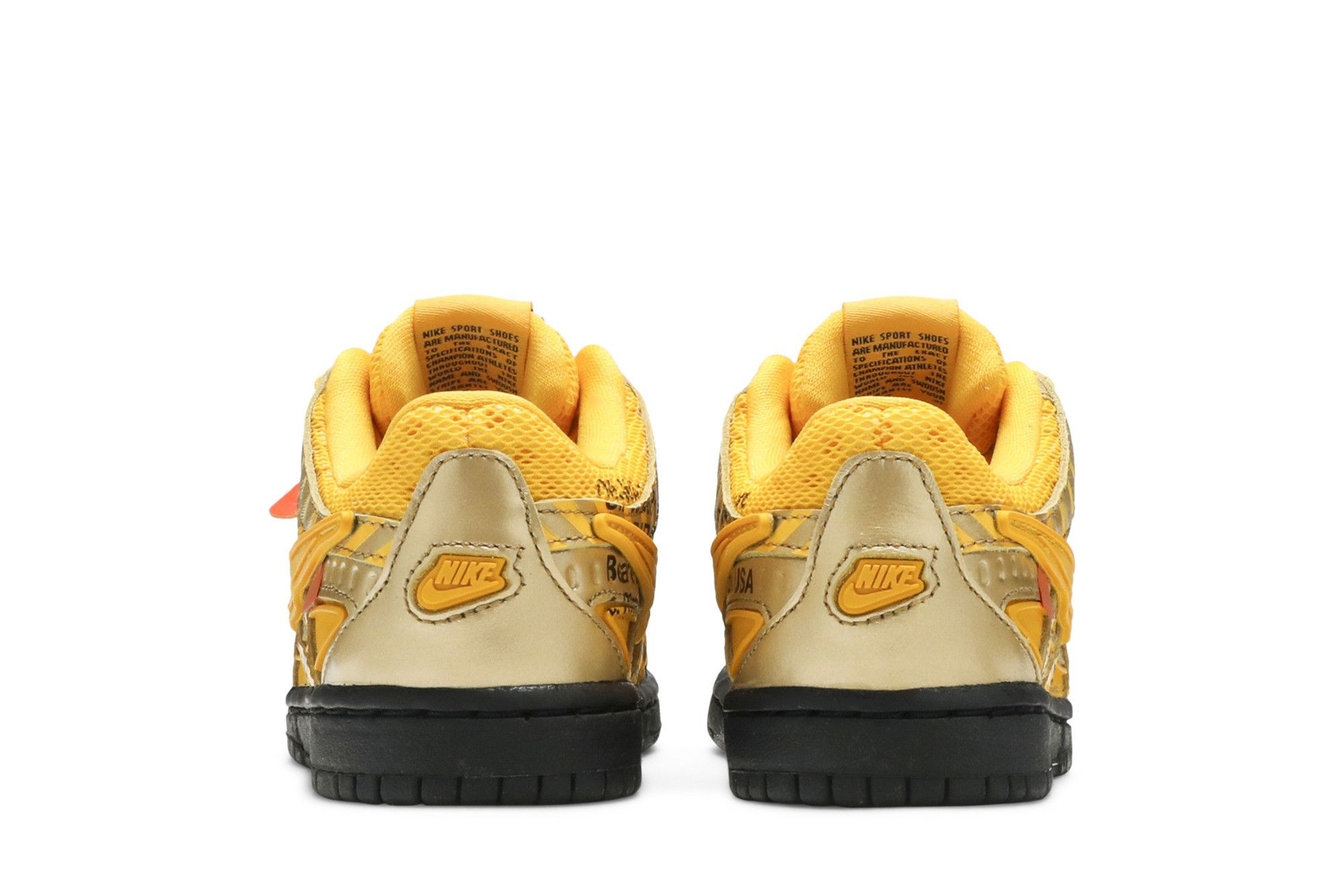 Air Rubber Dunk Off-White University Gold (PS) – CW7410-700 - Image 6