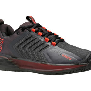 M Ultrashot 3 in Asphalt/Jet Black/Spicy Orange - K-SWISS-MENS-M-ULTRASHOT-3-TENNIS-SHOES-IN-ASPHALT-JET-BLACK-SPICY-ORANGE