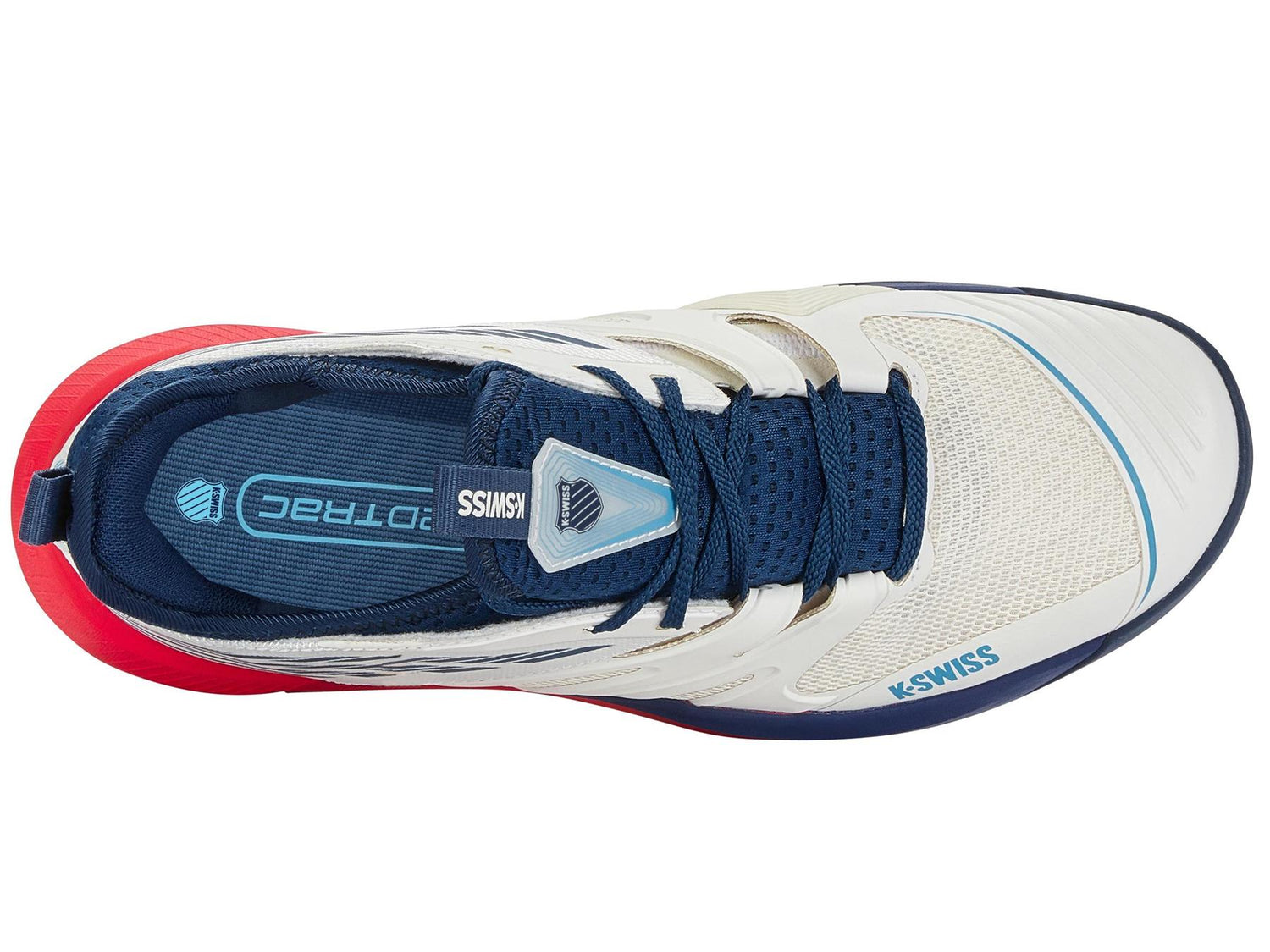 SpeedTrac in Blanc De Blanc/Blue Opal/Lollipop - K-SWISS-MENS-SPEEDTRAC-TENNIS-SHOES-IN-BLANC-DE-BLANC-BLUE-OPAL-LOLLIPOP - Image 4