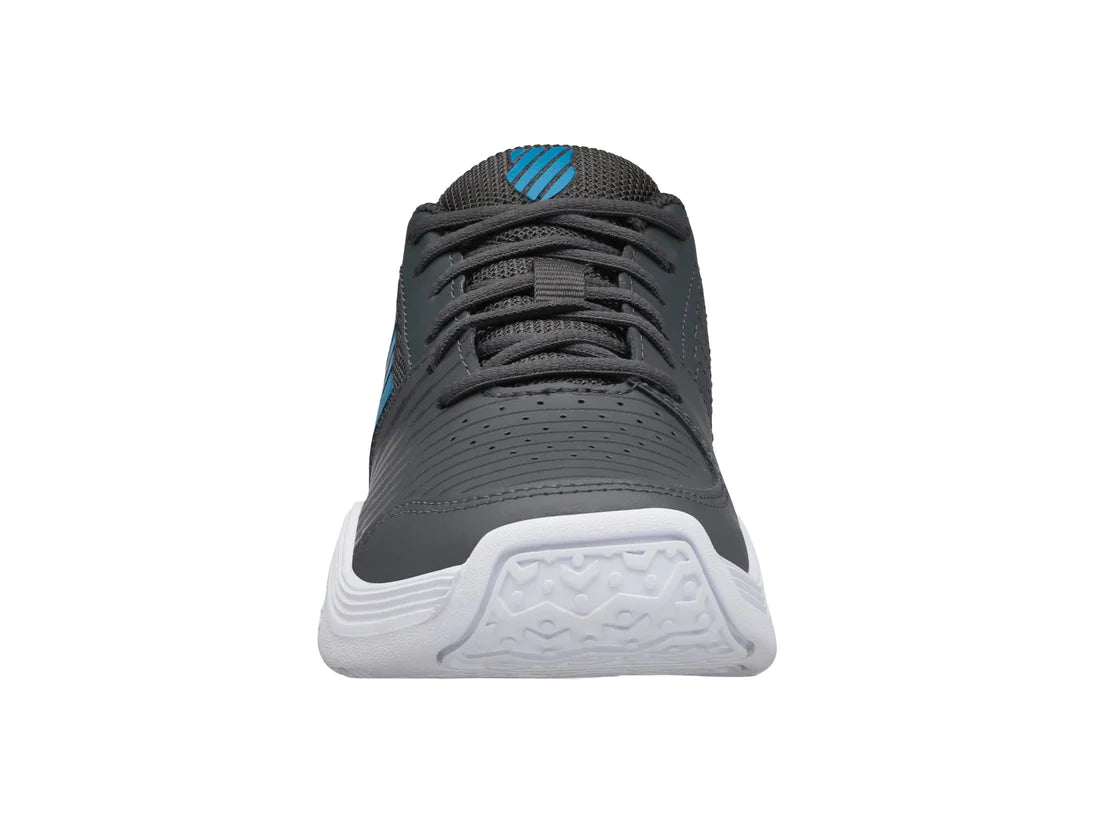 Varsity V Court Express Omni in Dark Shadow/White/Swedish Blue - K-SWISS-VARSITY-V-COURT-EXPRESS-OMNI-TENNIS-SHOES-IN-DARK-SHADOW-WHITE-SWEDISH-BLUE - Image 4