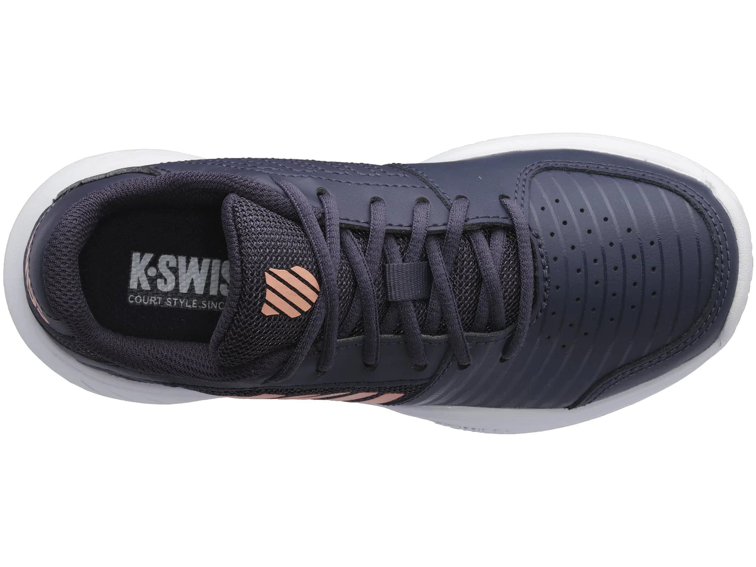 Varsity V Court Express Omni in Graystone/Peach Nectar/White - K-SWISS-VARSITY-V-COURT-EXPRESS-OMNI-TENNIS-SHOES-IN-GRAYSTONE-PEACH-NECTAR-WHITE - Image 5