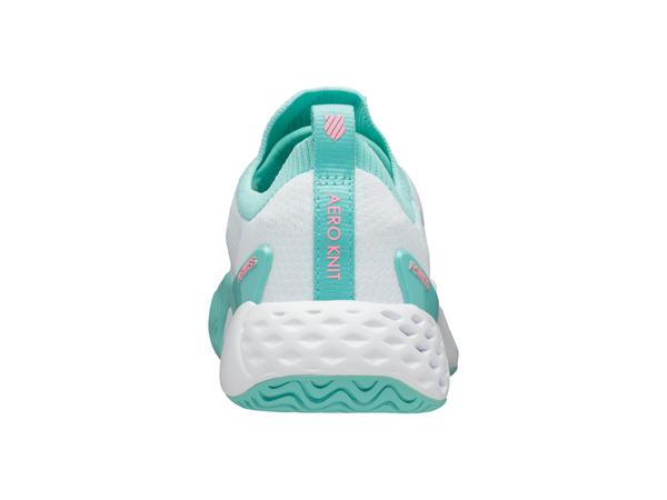 W Aero Knit in White/Aruba Blue/Soft Neon Pink - K-SWISS-WOMENS-W-AERO-KNIT-TENNIS-SHOES-IN-WHITE-ARUBA-BLUE-SOFT-NEON-PINK - Image 5