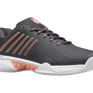 Hypercourt Express 2 in Asphalt/White/Peach Amber - K-SWISS-WOMENS-HYPERCOURT-EXPRESS-2-TENNIS-SHOES-IN-ASPHALT-WHITE-PEACH-AMBER