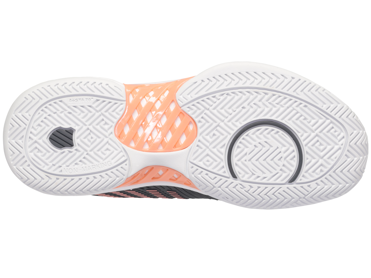 Hypercourt Express 2 in Asphalt/White/Peach Amber - K-SWISS-WOMENS-HYPERCOURT-EXPRESS-2-TENNIS-SHOES-IN-ASPHALT-WHITE-PEACH-AMBER - Image 5