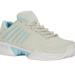 Hypercourt Express 2 in Vaporous Gray/White/Blue Glow - K-SWISS-WOMENS-HYPERCOURT-EXPRESS-2-TENNIS-SHOES-IN-VAPOROUS-GRAY-WHITE-BLUE-GLOW