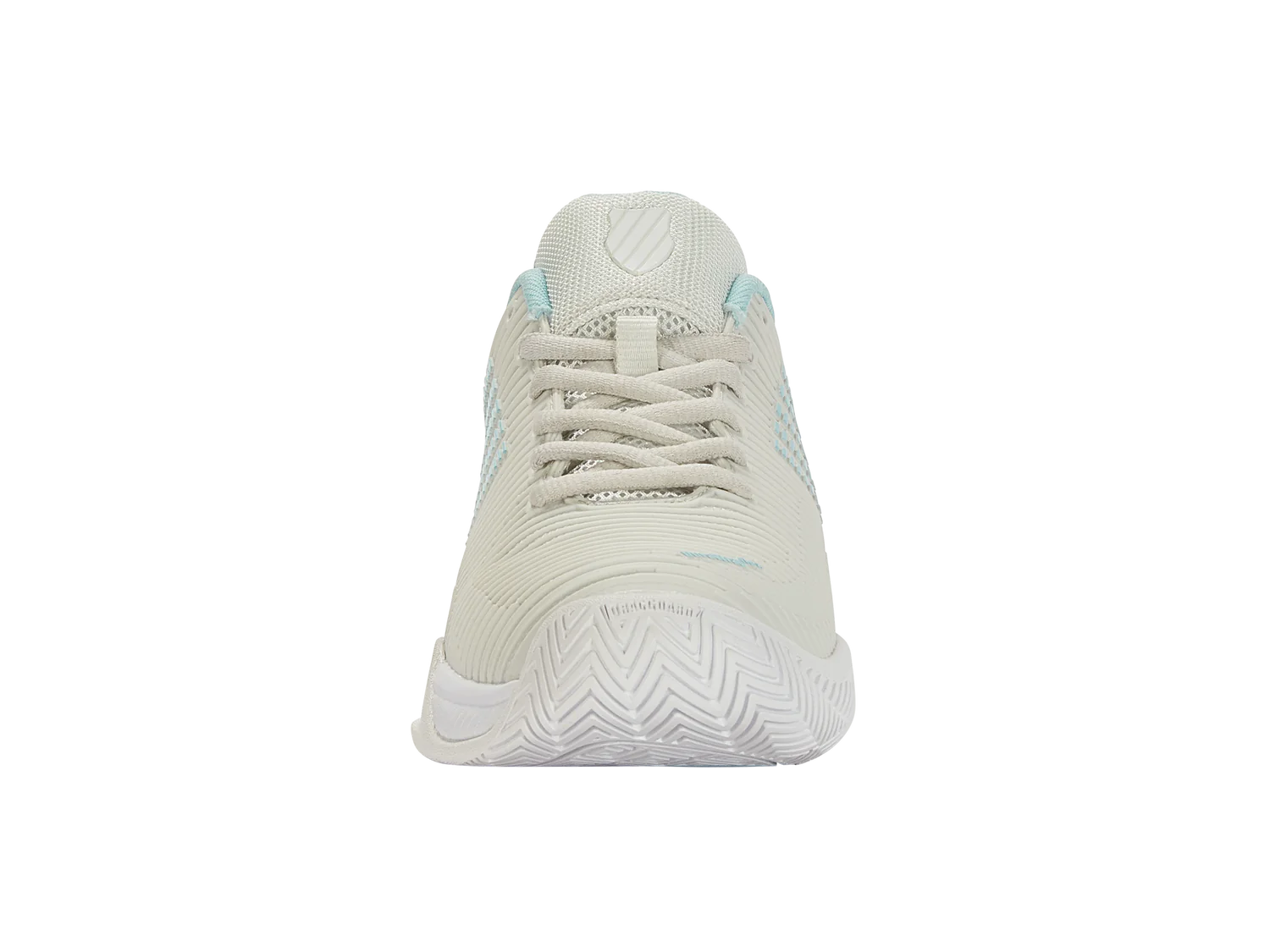 Hypercourt Express 2 in Vaporous Gray/White/Blue Glow - K-SWISS-WOMENS-HYPERCOURT-EXPRESS-2-TENNIS-SHOES-IN-VAPOROUS-GRAY-WHITE-BLUE-GLOW - Image 4