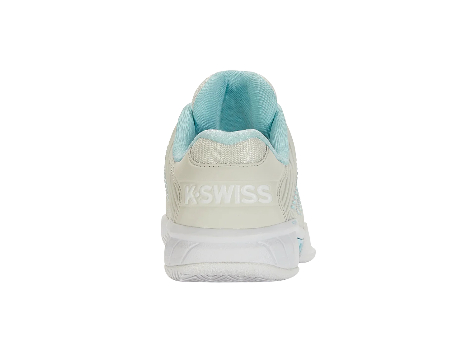 Hypercourt Express 2 in Vaporous Gray/White/Blue Glow - K-SWISS-WOMENS-HYPERCOURT-EXPRESS-2-TENNIS-SHOES-IN-VAPOROUS-GRAY-WHITE-BLUE-GLOW - Image 5