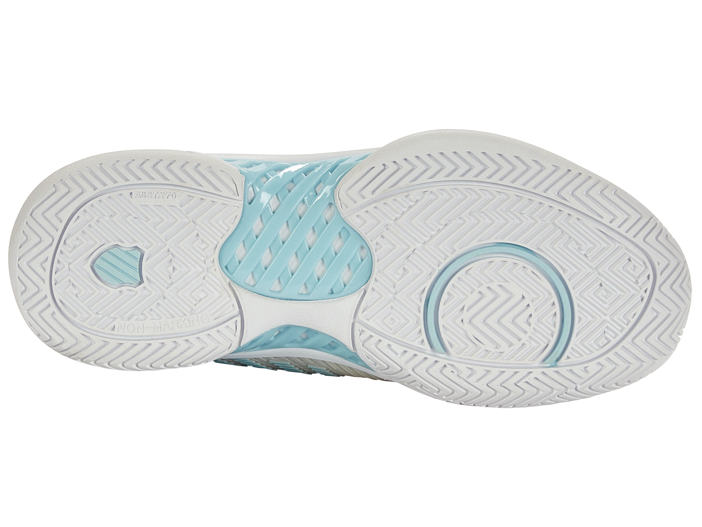Hypercourt Express 2 Wide in Vaporous Gray/White/Blue Glow - K-SWISS-WOMENS-HYPERCOURT-EXPRESS-2-HB-TENNIS-SHOES-IN-VAPOROUS-GRAY-WHITE-BLUE-GLOW - Image 5