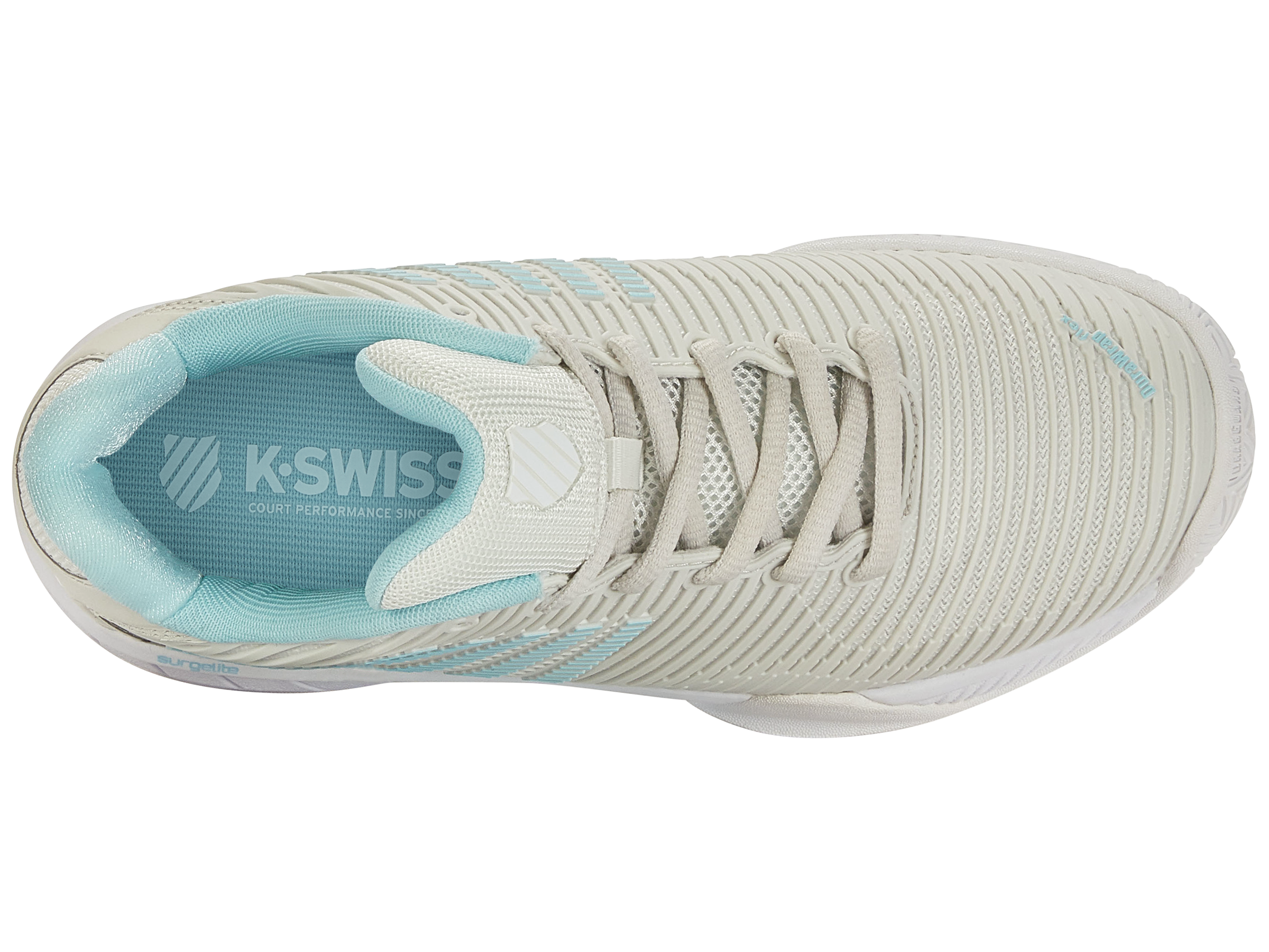 Hypercourt Express 2 Wide in Vaporous Gray/White/Blue Glow - K-SWISS-WOMENS-HYPERCOURT-EXPRESS-2-HB-TENNIS-SHOES-IN-VAPOROUS-GRAY-WHITE-BLUE-GLOW - Image 6