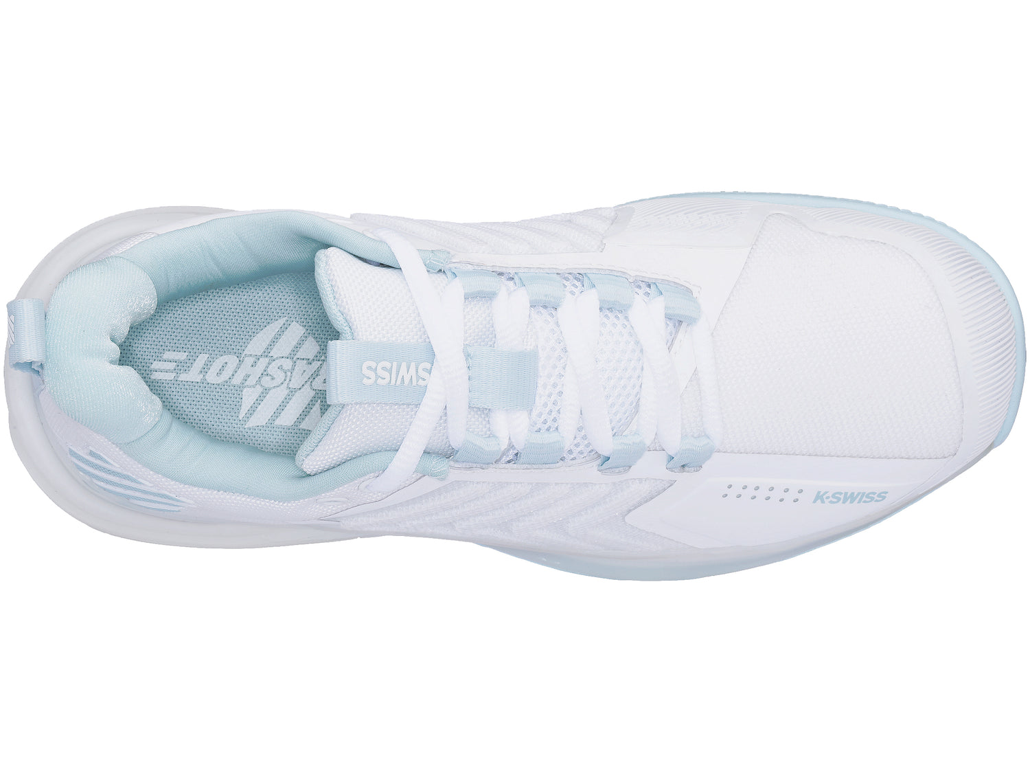 Ultrashot 3 in White/Blue Glow - K-SWISS-WOMENS-ULTRASHOT-3-TENNIS-SHOES-IN-WHITE-BLUE-GLOW - Image 4