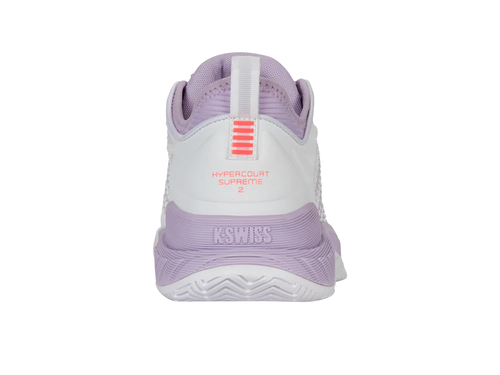 Hypercourt Supreme 2 in White/Orchid Petal/Neon Blaze - KSWISS-WOMENS-HYPERCOURT-SUPREME-2-TENNIS-SHOES-IN-WHITE-ORCHID-PETAL-NEON-BLAZE - Image 4