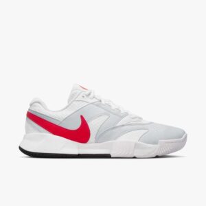 Court Lite 4 in White/Lt Crimson-Pure Platinum - NIKE-MENS-COURT-LITE-4-TENNIS-SHOES-IN-WHITE-LT-CRIMSON-PURE-PLATINUM