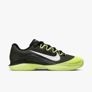 Vapor 12 Hard Court in Black/White-Lt Lemon Twist - NIKE-WOMENS-VAPOR-12-HARD-COURT-TENNIS-SHOES-IN-BLACK-WHITE-LT-LEMON-TWIST