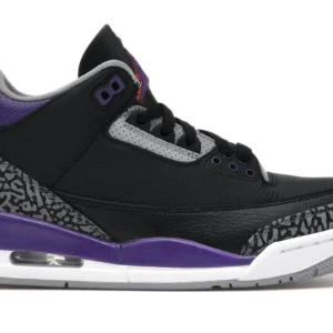 Jordan 3 Retro Black Court Purple - Stylish Retro Basketball Sneakers - Purple / Black