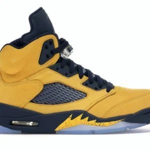 Jordan 5 Retro Michigan - Classic Retro Basketball Sneakers - Yellow / Black