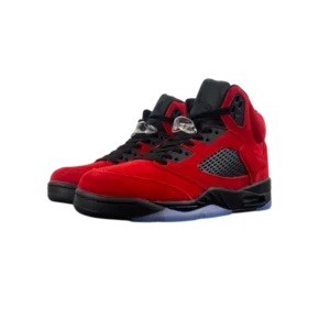 Air Jordan 5 Retro "Raging Bull" - Premium Red Suede Heritage High-Top Model - Varsity Red/Black