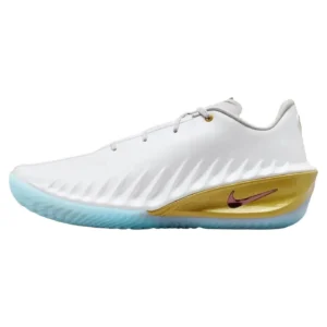 Air Zoom G.T. Cut 4 Lightweight Basketball Sneakers - White / Metallic Gold / Light Blue