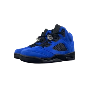 Air Jordan 5 Retro "Blue Suede" - Premium Monochrome Heritage High-Top Model - Game Royal/Black