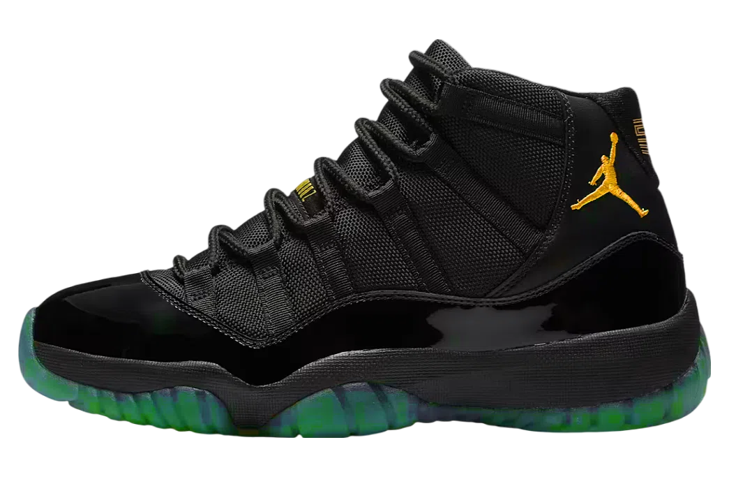 Air Jordan 11 Retro "Stealth Tropic" - Premium High-Cut Heritage Lifestyle Model - Black/Multi Green