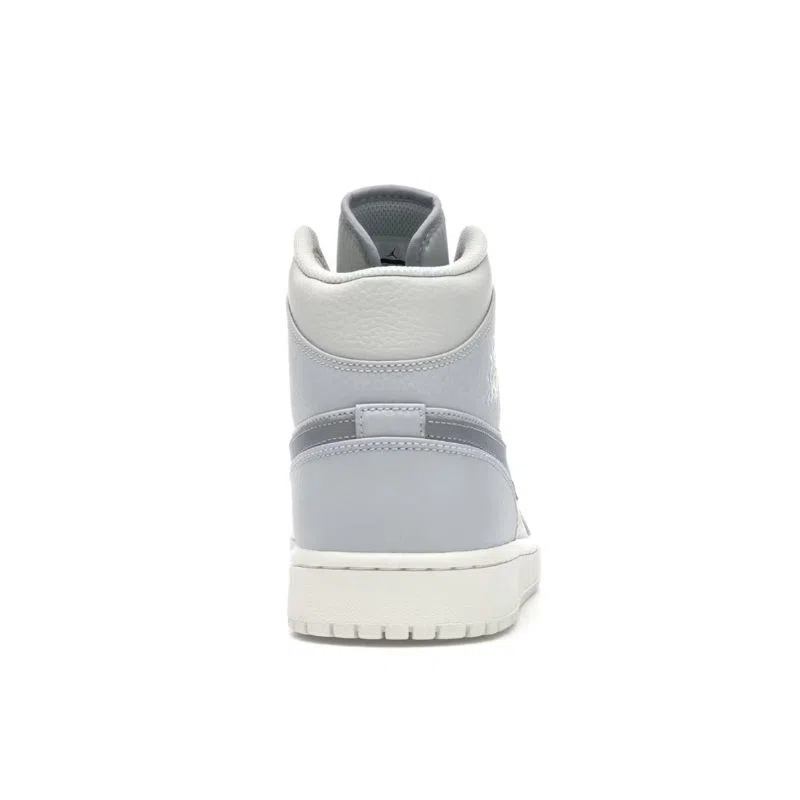 Jordan 1 Mid Light Bone - Stylish Mid Top Sneakers with Neutral Tones - Noise Aqua / White / Wave Pattern