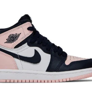 Jordan 1 Retro High OG Bubble Gum Atmosphere - Unique High Top Sneakers - Burgundy / Rose Pink / Cream / Black