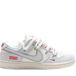 SB Dunk Low Sneakers – Classic Low-Top Skate Shoes - Light Gray/White