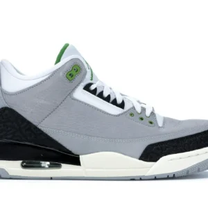 Jordan 3 Retro Chlorophyll - Stylish Retro Basketball Sneakers - Grey Camo / Dark Grey / White
