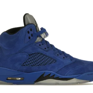Air Jordan 5 Retro "Blue Suede" - Premium Monochrome Heritage High-Top Model - Game Royal / Black