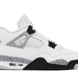 Jordan 4 Retro White Cement - Classic Retro Basketball Sneakers - White/Black