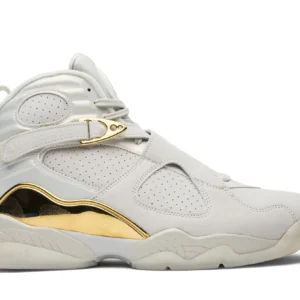 Jordan 8 Retro Champagne - Elegant Retro Basketball Sneakers - White / Metallic Gold
