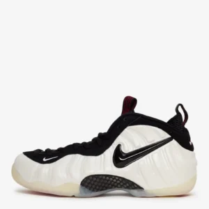 Air Foamposite Pro Sneaker - Premium Molded Modern Performance Model - Pearl White/Black