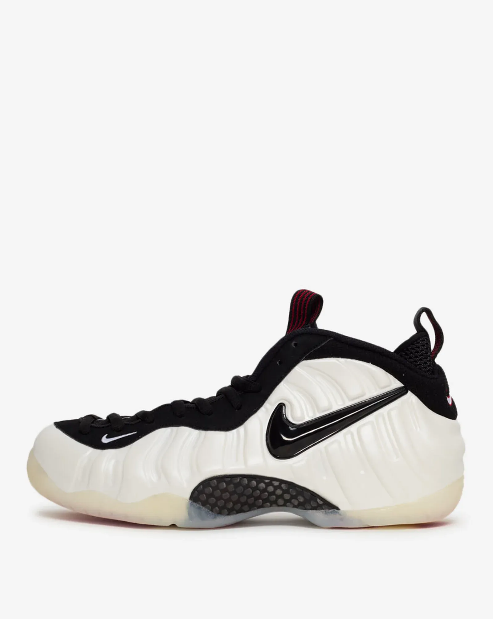 Air Foamposite Pro Sneaker - Premium Molded Modern Performance Model - Pearl White/Black