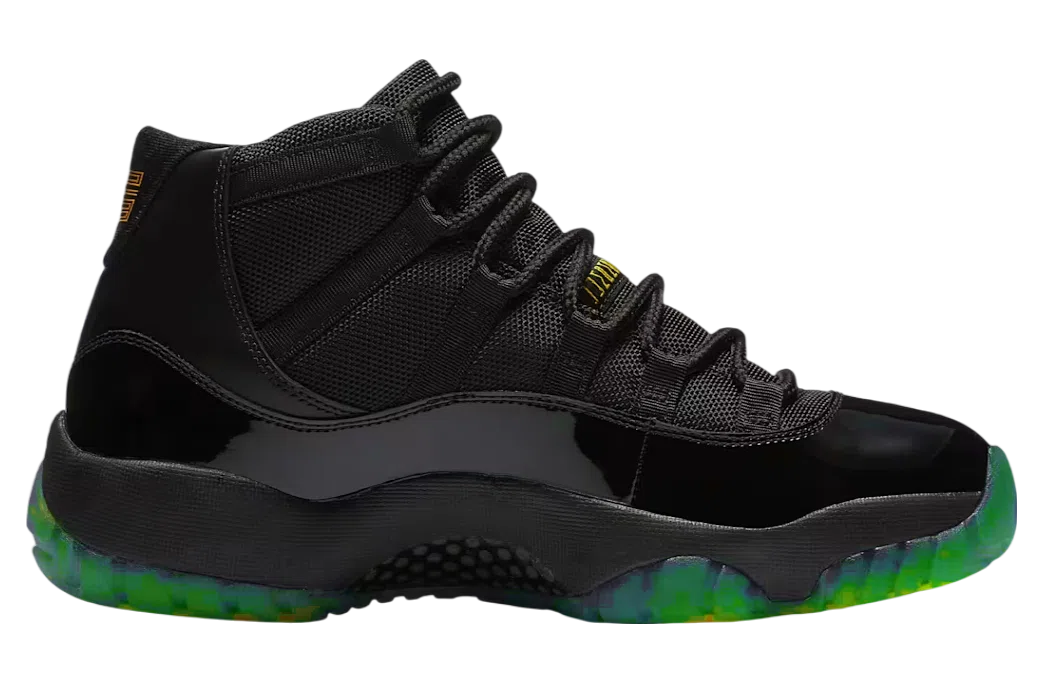 Air Jordan 11 Retro "Stealth Tropic" - Premium High-Cut Heritage Lifestyle Model - Black/Multi Green