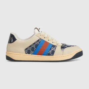 Women's crystal Screener sneakers - Beige / Blue