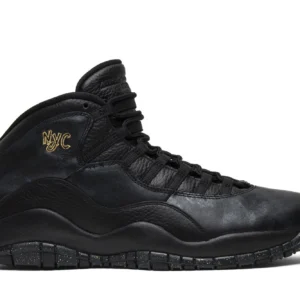 Jordan 10 Retro New York City - Iconic Retro Basketball Sneakers - Black / Metallic Gold