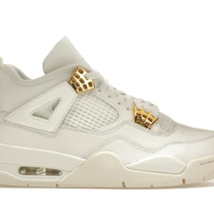 Air Jordan 4 Retro 'White & Metallic Gold' – Women's Sneakers - White / Metallic Gold