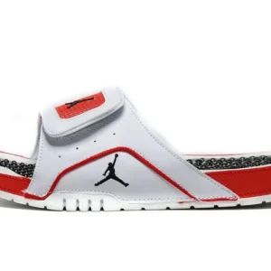 Air Jordan Hydro 4 Retro Slide - White/Fire Red/Black