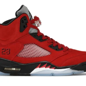 Jordan 5 Retro Raging Bull Red - Bold Retro Basketball Sneakers - Red / Black / White