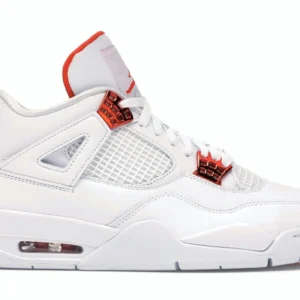 Jordan 4 Retro Metallic Orange - Vibrant Retro Basketball Sneakers - Metallic Orange