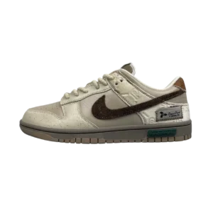 Unisex Dunk Low Custom – Low Cut Street Style Casual Sneakers - Light Beige/Cream