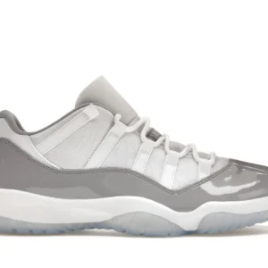 Jordan 11 Retro Low Cement Grey - Sleek Low Top Sneakers - Grey Camo / Dark Grey / White