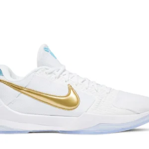 Kobe 5 Protro Undefeated What If White - Limited Edition Basketball Sneakers - White / Metallic Gold