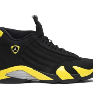 Air Jordan 14 Thunder Basketball Sneakers - Black Vibrant Yellow