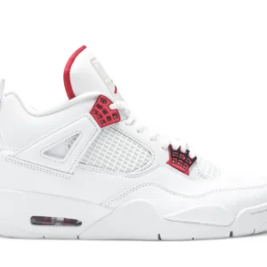 Jordan 4 Retro Metallic Red - Bold Retro Basketball Sneakers - White / University Red / Black